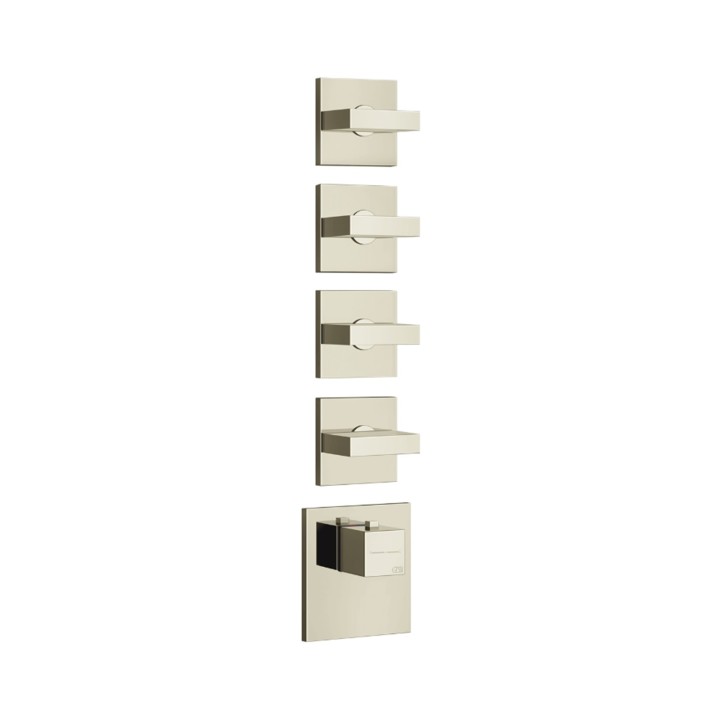 Gessi 43218 parte esterna miscelatore termostatico alta portata a parete 4 uscite indipendenti linea RETTANGOLO Gessi 43218 parte esterna miscelatore termostatico alta portata a parete 4 uscite indipendenti linea RETTANGOLO