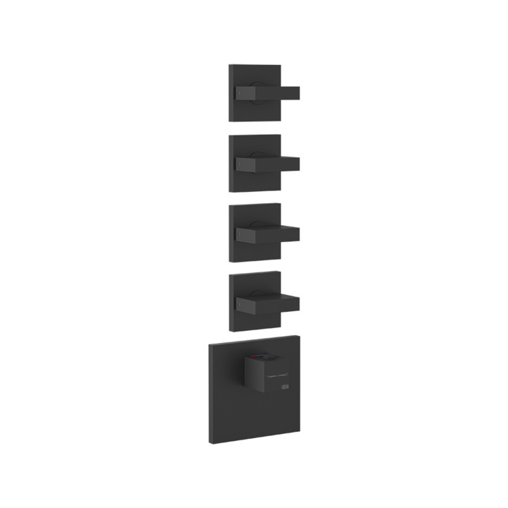 Gessi 43216 parte esterna miscelatore termostatico alta portata a parete 3 uscite indipendenti linea RETTANGOLO Gessi 43216 parte esterna miscelatore termostatico alta portata a parete 3 uscite indipendenti linea RETTANGOLO