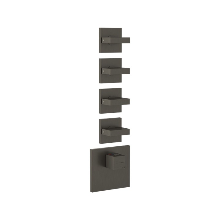 Gessi 43216 parte esterna miscelatore termostatico alta portata a parete 3 uscite indipendenti linea RETTANGOLO Gessi 43216 parte esterna miscelatore termostatico alta portata a parete 3 uscite indipendenti linea RETTANGOLO