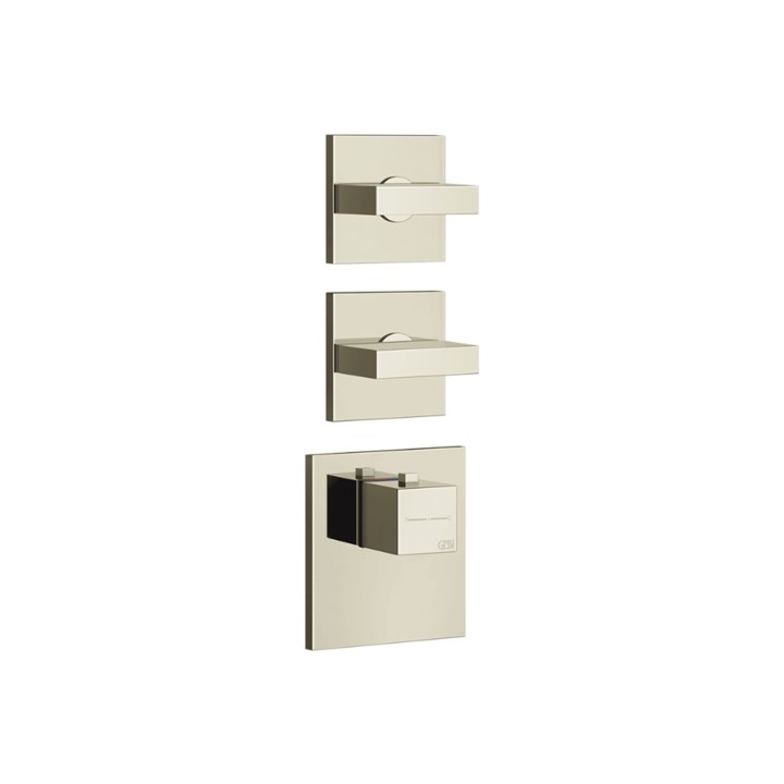 Gessi 43214 parte esterna miscelatore termostatico alta portata a parete 2 uscite indipendenti linea RETTANGOLO Gessi 43214 parte esterna miscelatore termostatico alta portata a parete 2 uscite indipendenti linea RETTANGOLO