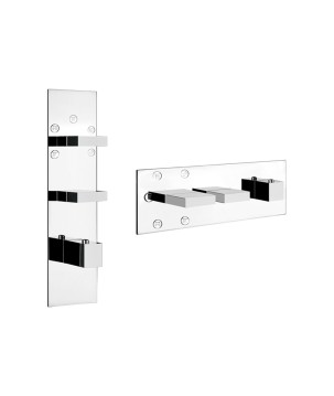 Gessi 43032 parte esterna miscelatore termostatico alta portata a parete 5 uscite con selezione singola linea RETTANGOLO