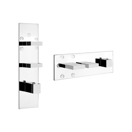Gessi 43032 parte esterna miscelatore termostatico alta portata a parete 5 uscite con selezione singola linea RETTANGOLO