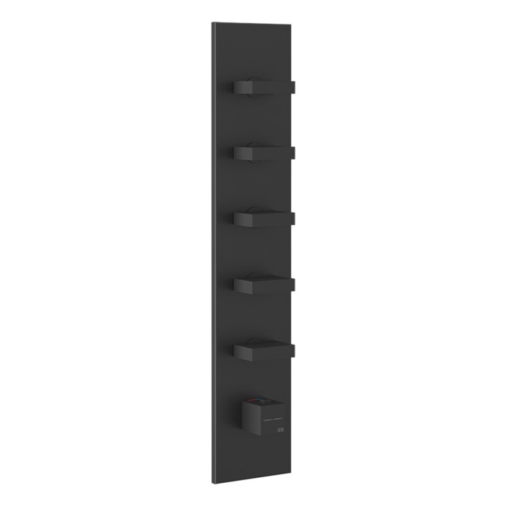 Gessi 43030 parte esterna miscelatore termostatico alta portata a parete 5 uscite indipendenti linea RETTANGOLO Gessi 43030 parte esterna miscelatore termostatico alta portata a parete 5 uscite indipendenti linea RETTANGOLO