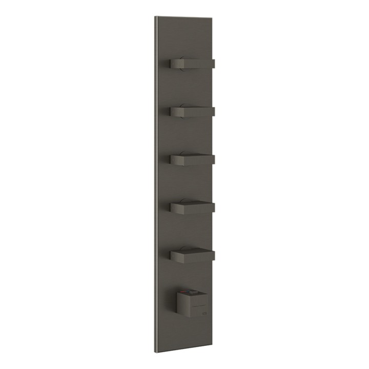 Gessi 43030 parte esterna miscelatore termostatico alta portata a parete 5 uscite indipendenti linea RETTANGOLO Gessi 43030 parte esterna miscelatore termostatico alta portata a parete 5 uscite indipendenti linea RETTANGOLO