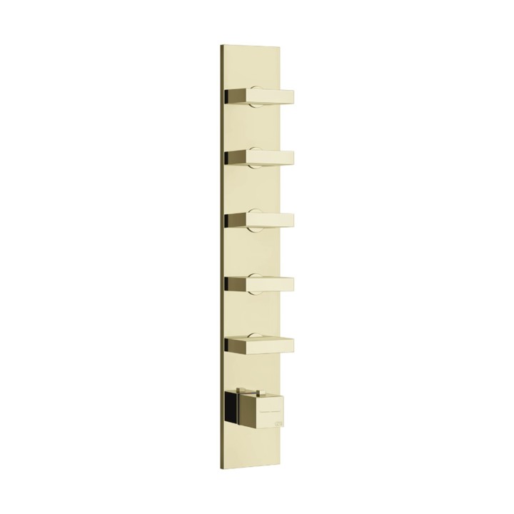 Gessi 43030 parte esterna miscelatore termostatico alta portata a parete 5 uscite indipendenti linea RETTANGOLO Gessi 43030 parte esterna miscelatore termostatico alta portata a parete 5 uscite indipendenti linea RETTANGOLO