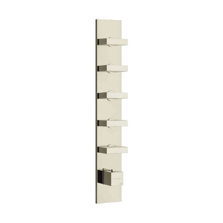 Gessi 43030 parte esterna miscelatore termostatico alta portata a parete 5 uscite indipendenti linea RETTANGOLO Gessi 43030 parte esterna miscelatore termostatico alta portata a parete 5 uscite indipendenti linea RETTANGOLO