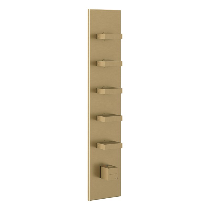 Gessi 43030 parte esterna miscelatore termostatico alta portata a parete 5 uscite indipendenti linea RETTANGOLO Gessi 43030 parte esterna miscelatore termostatico alta portata a parete 5 uscite indipendenti linea RETTANGOLO