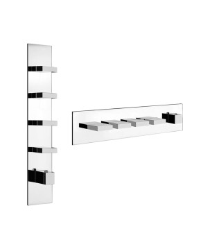Gessi 43028 parte esterna miscelatore termostatico alta portata a parete 4 uscite indipendenti linea RETTANGOLO
