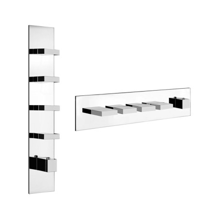 Gessi 43028 parte esterna miscelatore termostatico alta portata a parete 4 uscite indipendenti linea RETTANGOLO