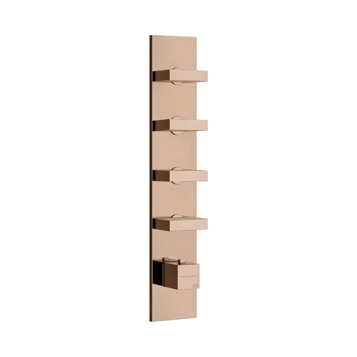 Gessi 43028 parte esterna miscelatore termostatico alta portata a parete 4 uscite indipendenti linea RETTANGOLO Gessi 43028 parte esterna miscelatore termostatico alta portata a parete 4 uscite indipendenti linea RETTANGOLO