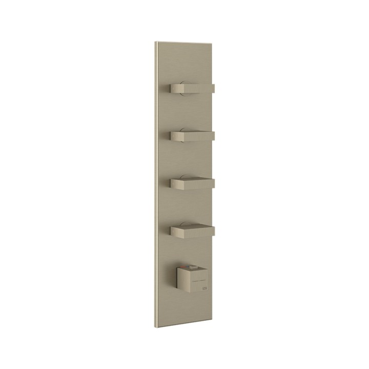 Gessi 43028 parte esterna miscelatore termostatico alta portata a parete 4 uscite indipendenti linea RETTANGOLO Gessi 43028 parte esterna miscelatore termostatico alta portata a parete 4 uscite indipendenti linea RETTANGOLO