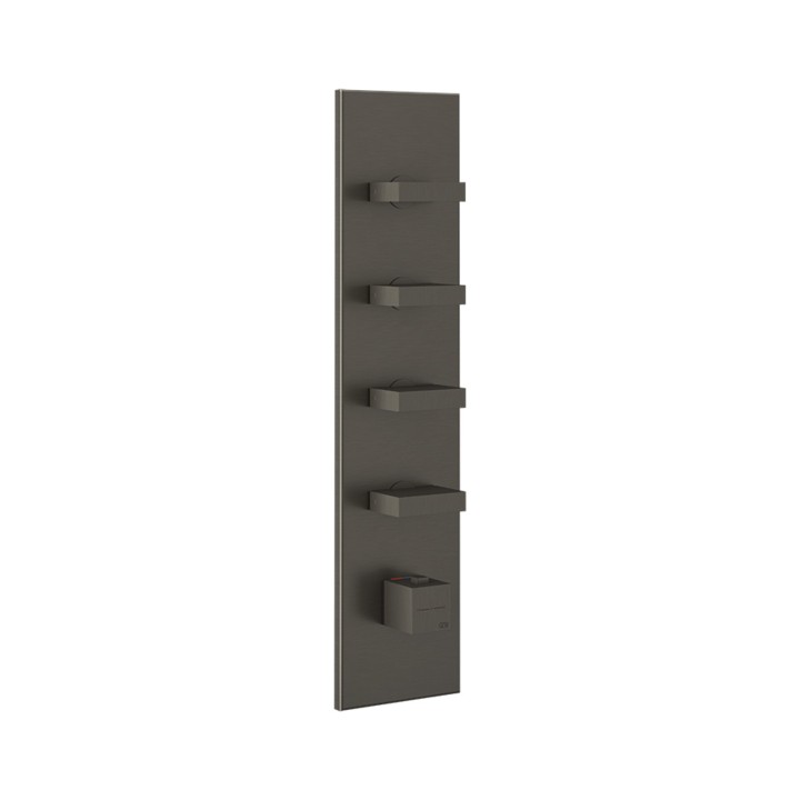 Gessi 43028 parte esterna miscelatore termostatico alta portata a parete 4 uscite indipendenti linea RETTANGOLO Gessi 43028 parte esterna miscelatore termostatico alta portata a parete 4 uscite indipendenti linea RETTANGOLO