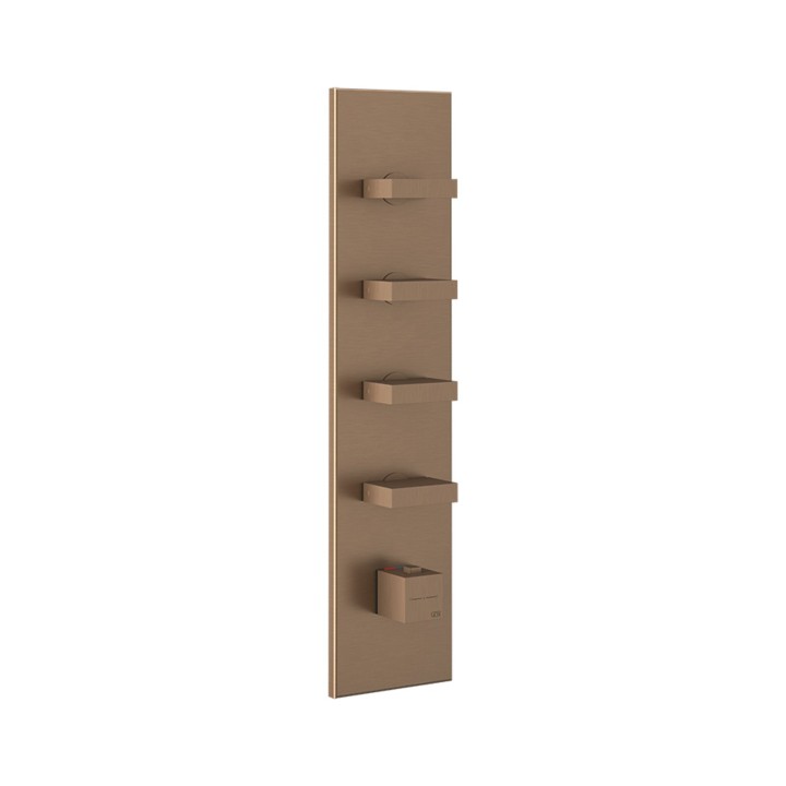 Gessi 43028 parte esterna miscelatore termostatico alta portata a parete 4 uscite indipendenti linea RETTANGOLO Gessi 43028 parte esterna miscelatore termostatico alta portata a parete 4 uscite indipendenti linea RETTANGOLO