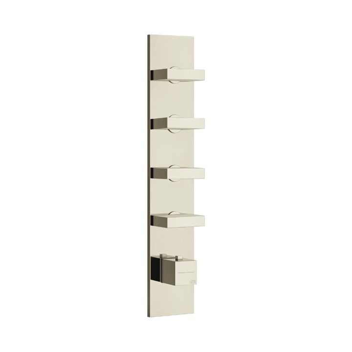 Gessi 43028 parte esterna miscelatore termostatico alta portata a parete 4 uscite indipendenti linea RETTANGOLO Gessi 43028 parte esterna miscelatore termostatico alta portata a parete 4 uscite indipendenti linea RETTANGOLO
