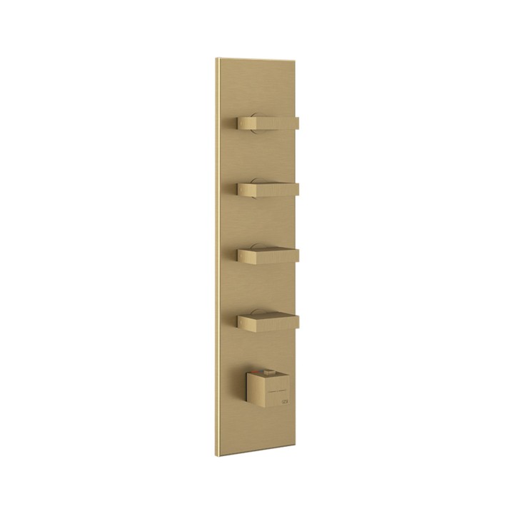 Gessi 43028 parte esterna miscelatore termostatico alta portata a parete 4 uscite indipendenti linea RETTANGOLO Gessi 43028 parte esterna miscelatore termostatico alta portata a parete 4 uscite indipendenti linea RETTANGOLO