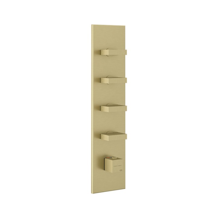 Gessi 43028 parte esterna miscelatore termostatico alta portata a parete 4 uscite indipendenti linea RETTANGOLO Gessi 43028 parte esterna miscelatore termostatico alta portata a parete 4 uscite indipendenti linea RETTANGOLO