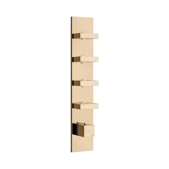 Gessi 43028 parte esterna miscelatore termostatico alta portata a parete 4 uscite indipendenti linea RETTANGOLO Gessi 43028 parte esterna miscelatore termostatico alta portata a parete 4 uscite indipendenti linea RETTANGOLO