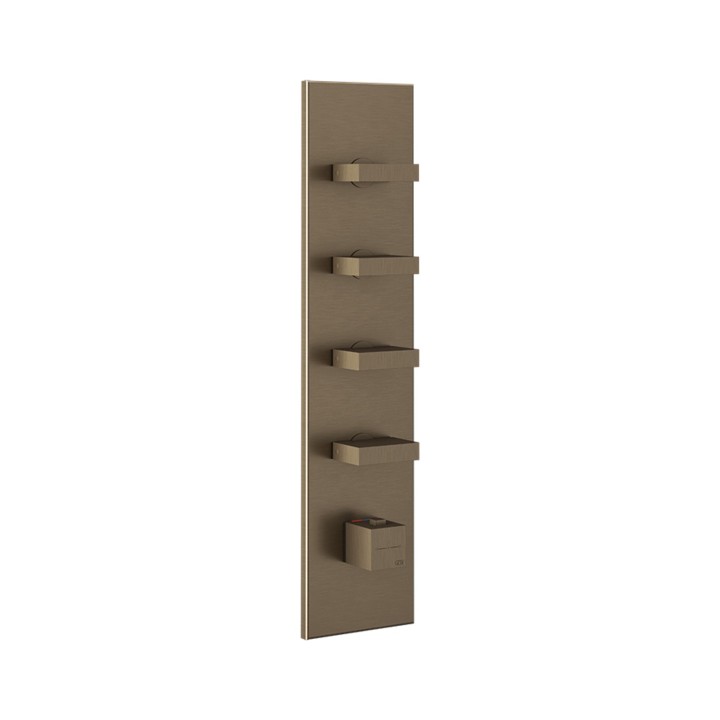 Gessi 43028 parte esterna miscelatore termostatico alta portata a parete 4 uscite indipendenti linea RETTANGOLO Gessi 43028 parte esterna miscelatore termostatico alta portata a parete 4 uscite indipendenti linea RETTANGOLO