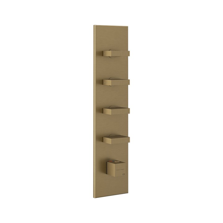 Gessi 43028 parte esterna miscelatore termostatico alta portata a parete 4 uscite indipendenti linea RETTANGOLO Gessi 43028 parte esterna miscelatore termostatico alta portata a parete 4 uscite indipendenti linea RETTANGOLO