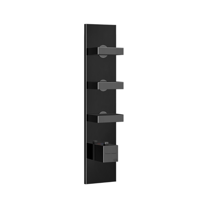 Gessi 43026 parte esterna miscelatore termostatico alta portata a parete 3 uscite indipendenti linea RETTANGOLO Gessi 43026 parte esterna miscelatore termostatico alta portata a parete 3 uscite indipendenti linea RETTANGOLO