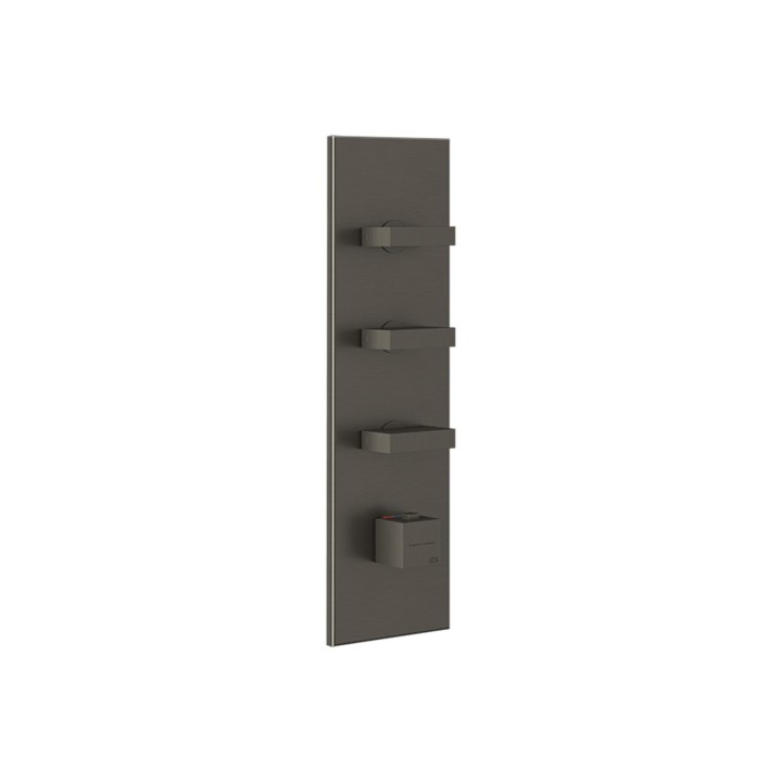 Gessi 43026 parte esterna miscelatore termostatico alta portata a parete 3 uscite indipendenti linea RETTANGOLO Gessi 43026 parte esterna miscelatore termostatico alta portata a parete 3 uscite indipendenti linea RETTANGOLO