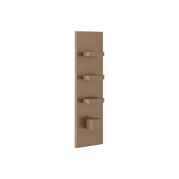 Gessi 43026 parte esterna miscelatore termostatico alta portata a parete 3 uscite indipendenti linea RETTANGOLO Gessi 43026 parte esterna miscelatore termostatico alta portata a parete 3 uscite indipendenti linea RETTANGOLO