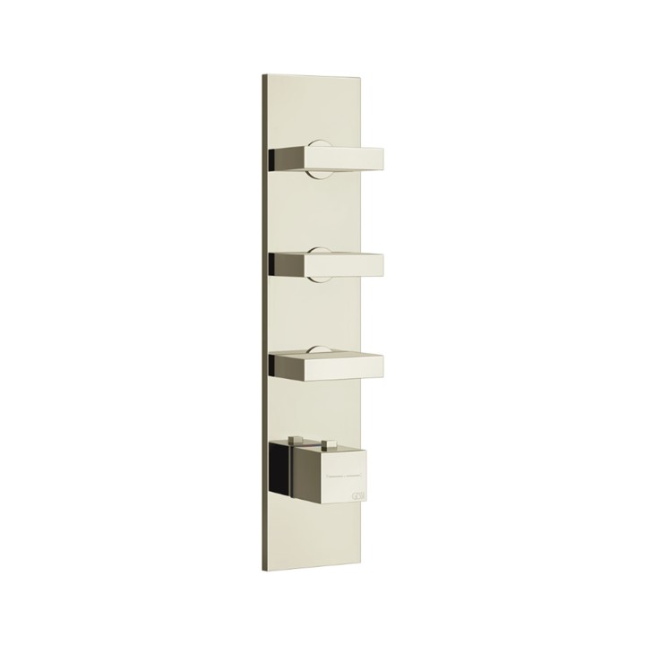 Gessi 43026 parte esterna miscelatore termostatico alta portata a parete 3 uscite indipendenti linea RETTANGOLO Gessi 43026 parte esterna miscelatore termostatico alta portata a parete 3 uscite indipendenti linea RETTANGOLO