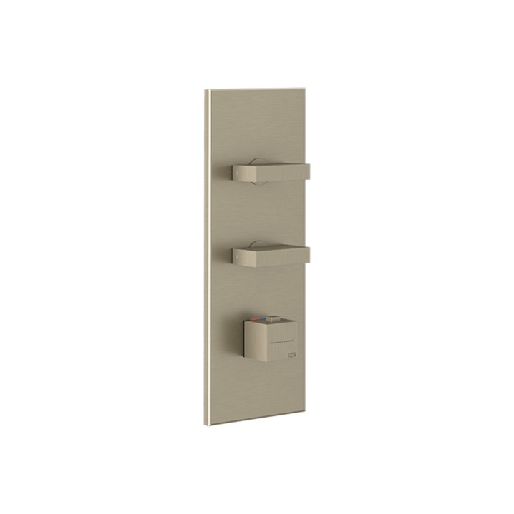 Gessi 43024 parte esterna miscelatore termostatico alta portata a parete 2 uscite indipendenti linea RETTANGOLO