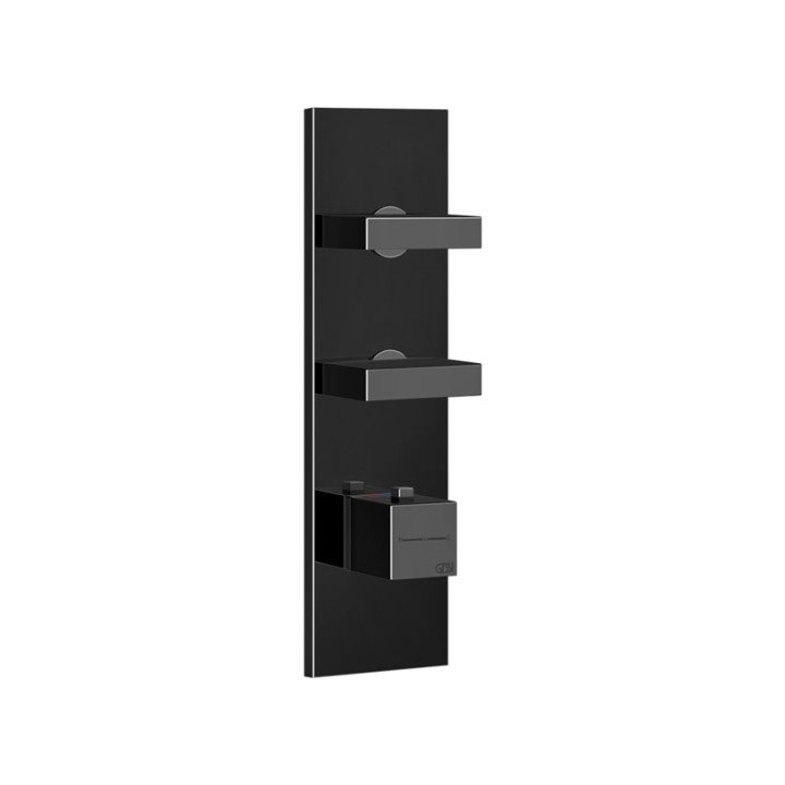 Gessi 43024 parte esterna miscelatore termostatico alta portata a parete 2 uscite indipendenti linea RETTANGOLO Gessi 43024 parte esterna miscelatore termostatico alta portata a parete 2 uscite indipendenti linea RETTANGOLO