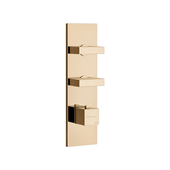 Gessi 43024 parte esterna miscelatore termostatico alta portata a parete 2 uscite indipendenti linea RETTANGOLO Gessi 43024 parte esterna miscelatore termostatico alta portata a parete 2 uscite indipendenti linea RETTANGOLO